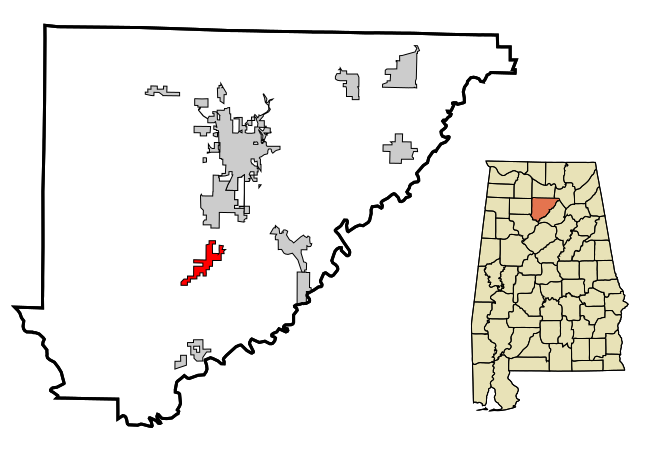 File:Cullman County Alabama Incorporated and Unincorporated areas Dodge City Highlighted.svg