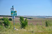 The EV9 (here Austrian cycling route 91) between Mistelbach and Poysdorf in Lower Austria, Austria.