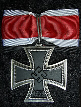 <span class="mw-page-title-main">Knight's Cross of the Iron Cross</span> Highest military award of Nazi Germany