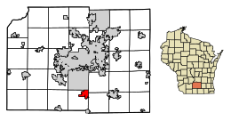 Dane County Wisconsin Incorporated and Unincorporated areas Oregon Highlighted.svg