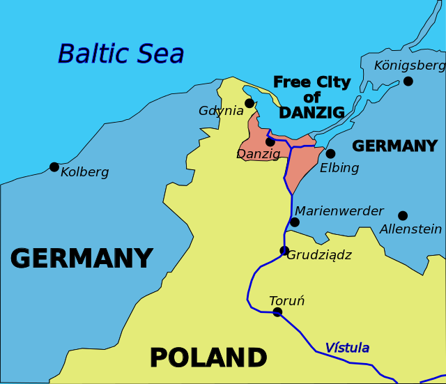 Danzig, dikelilingi oleh Jerman dan Poland