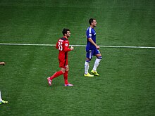 Nugent (left) playing for Leicester City in 2014 David Nugent (14833721329).jpg