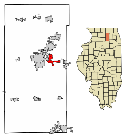 Cortland okulunun DeKalb County, Illinois'deki konumu.