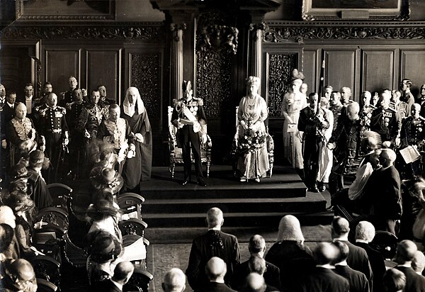 George V and Queen Mary during the opening of the Parliament of Northern Ireland (1921)