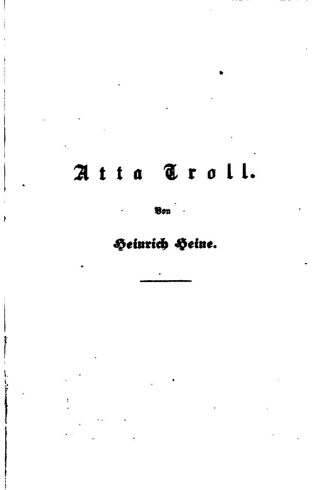 Статья: Поэма Генриха Гейне Атта Троль