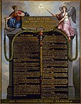 1789年のフランス人権宣言。絵の上部の三角形にプロビデンスの目が描かれている。