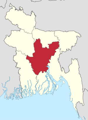 Location of ധാക്ക ഡിവിഷൻ