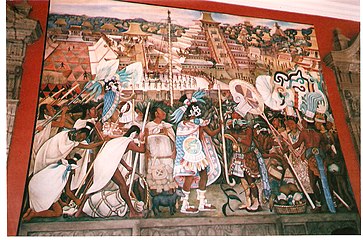 Д. Рівера. Фреска «Історія Мексики». Національний палац у Мехіко, Мексика. (монументальний живопис)