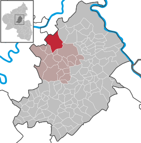 Poziția Dommershausen pe harta districtului Rhein-Hunsrück-Kreis