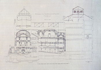 Fredrik Lilljekvists fasadritning och sektionsritning från 1904.