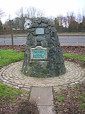 The Drukken Steps / Saint Bryde's Well commemorative cairn as relocated in 1976. Drukken Cairn - Saint Bryde's Well.JPG