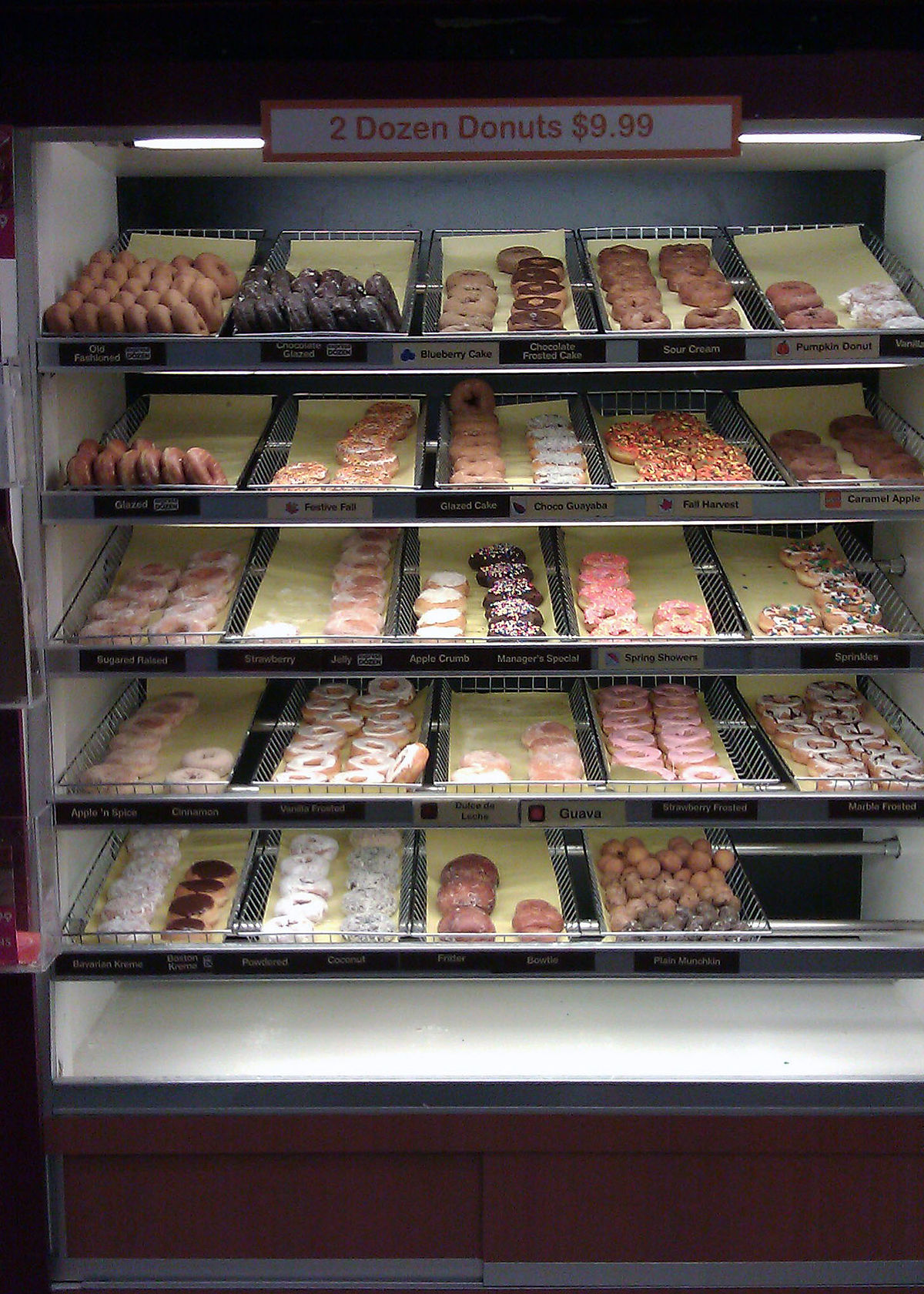 dunkin donuts display case