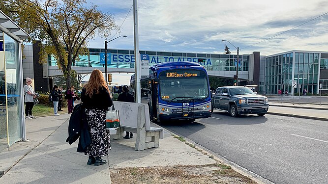 Edmonton Transit Service Proterra ZX5 on route 110X to Eaux Claires