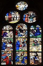 vitrail vie de St-Yves Eglise Montfort L'Amaury (Yvelines) ‎