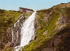 Лабський водоспад і стара гірська хатина, 1900 рік