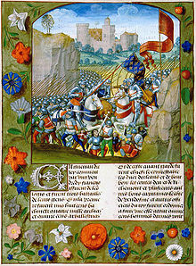 15th century illuminated manuscript of the Battle of Agincourt