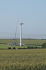 Миниатюра для Файл:Erecting a wind turbine at Sober Hill Wind Farm - geograph.org.uk - 6516878.jpg