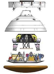 Collobrative design at point called for two rovers being delivered at once that would explore Mars together. In 2010 there was the idea to these into one larger 600 kg rover. Exomars-EDL.jpg