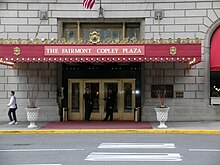 The Dartmouth Street entrance to the Fairmont Copley Plaza Fairmont Copley Plaza.jpg