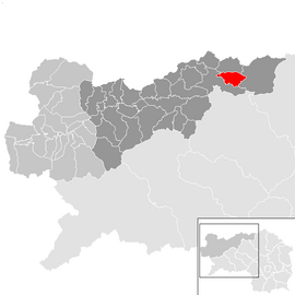Poloha obce Gams bei Hieflau v okrese Liezen (klikacia mapa)