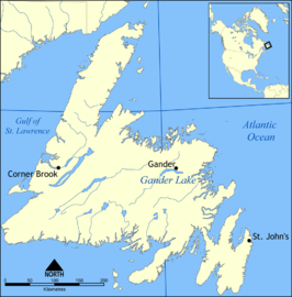 Gander Lake op het eiland Newfoundland