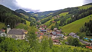 View of Gasen towards Strassegg, summer 2015