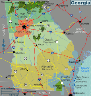 Джорджия (штат) аймақтары map.png
