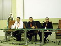 Da destra a sinistra il disegnatore Giancarlo Olivares e gli sceneggiatori Stefano Vietti e Riccardo Secchi a Lucca Comics&Games 2008