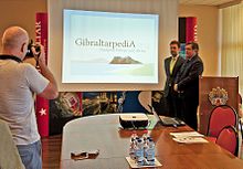 Gibraltar Minister of Tourism Neil Costa at Government of Gibraltar press conference on Gibraltarpedia, 18 July 2012 GibraltarpediA Press Conference.jpg