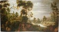 1. Boslandschap met Emmaüsgangers, geschilderd door G. d'Hondecoeter .