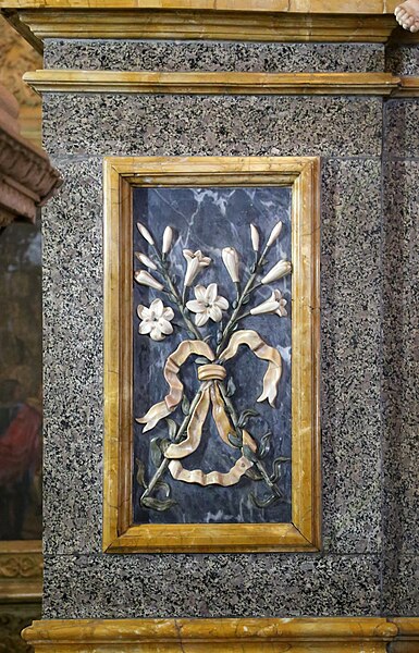 File:Giovanni battista foggini, mausoleo di san francesco saverio, 1686-95, gigli in pietre dure 00.jpg