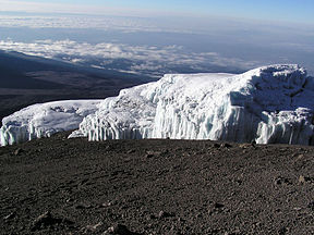 Ледник на вершине Килиманджаро, август 2003