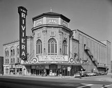 Grand Riviera Theater, a former movie palace located at 9222 Grand River Avenue Grand Riviera 1970.jpg