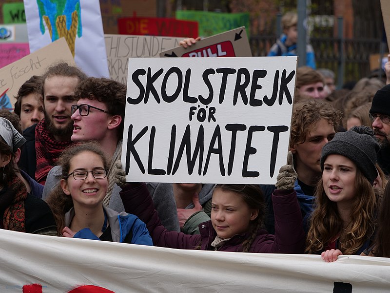 File:Greta Thunberg at the front banner of the FridaysForFuture demonstration Berlin 29-03-2019 10.jpg