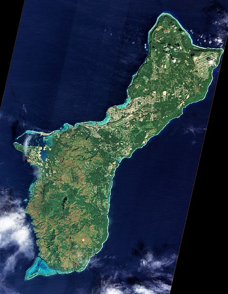 A photograph of Guam from space captured by NASA's now decommissioned Earth observation satellite, Earth Observing-1 (EO-1), December 2011