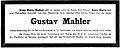 Gustav Mahler (1860–1911) Todesanzeige Death notice.jpg