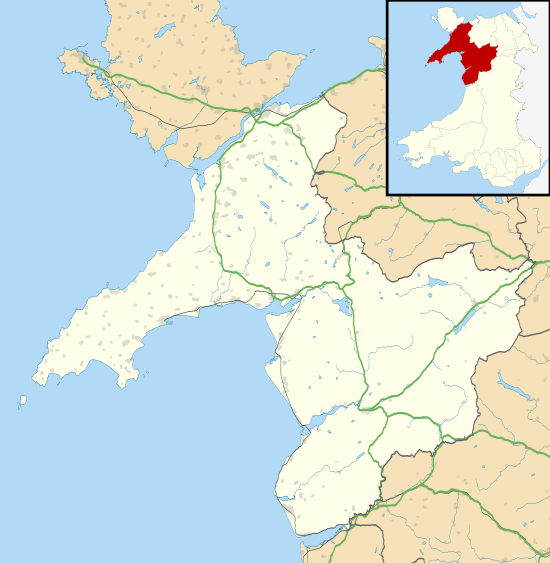 Kort over megalitterne i Gwynedd