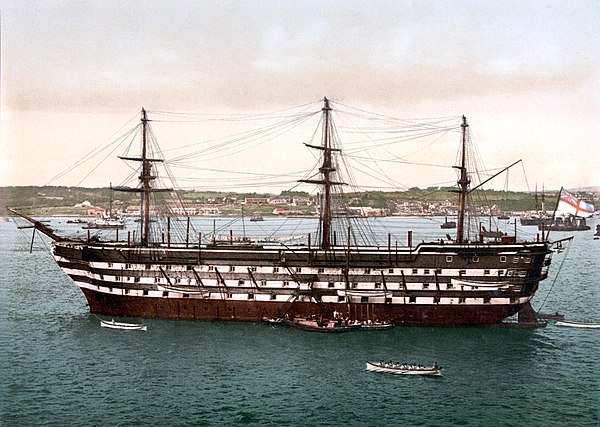 HMS Impregnable, flagship of the Commander-in-Chief, Plymouth, circa 1900