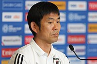 Hajime Moriyasu at Iran-Japan pre-match conference 1.jpg