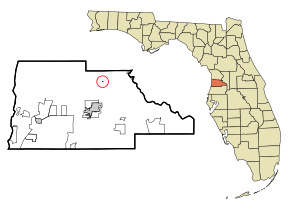 Hernando County Florida Incorporated and Unincorporated areas Lake Lindsey Highlighted.svg