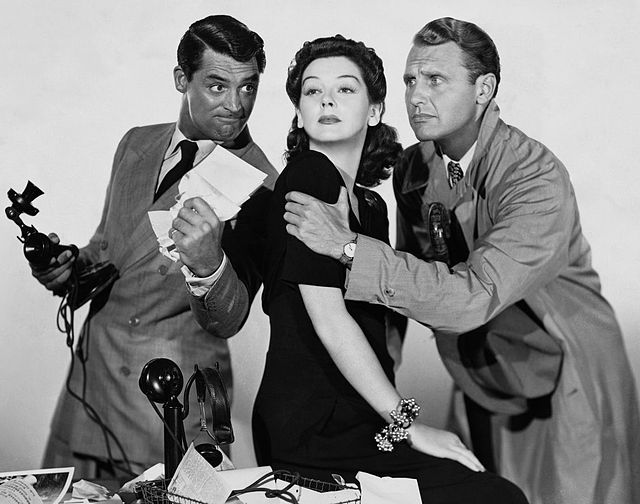 A promotional photo for the 1940 screwball comedy His Girl Friday