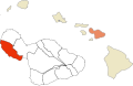 Mokus of Hawaii with Lāhaina highlighted