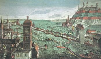 Überschwemmungen in Würzburg nach dem Winter 1783/84