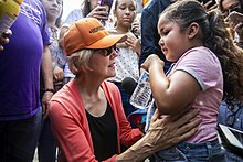 Warren at a demonstration outside of the Homestead Temporary Shelter for Unaccompanied Children on June 26, 2019 Homestead Detention Center - 49639165483.jpg