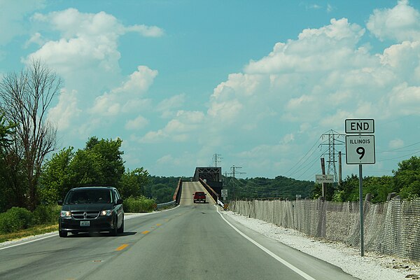 Western terminus at the Fort Madison Toll Bridge