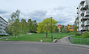 Inngangen til parken fra Kingos gate Foto: Helge Høifødt