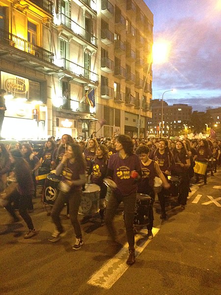 File:International Women's Day March in Barcelona.jpg