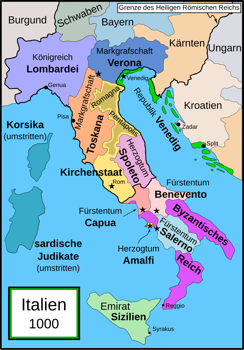 Италия в 12 веке карта