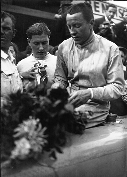 Wimille after winning the 1936 Grand Prix de Deauville
