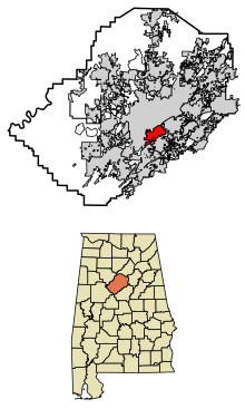 Jefferson County Alabama Incorporated and Unincorporated areas Homewood Highlighted 0135800.svg